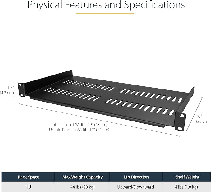 StarTech.com 1U Server Rack Shelf - Image 2