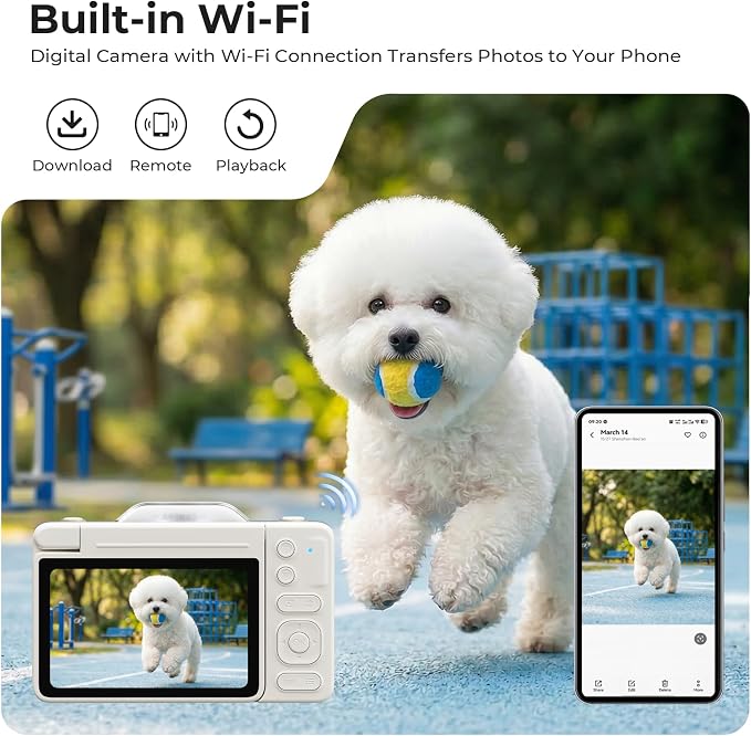 4K Digital Camera for Photography, 2026 Latest 64MP Autofocus WiFi Vlogging - Image 4