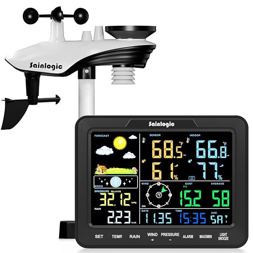Sainlogic 12-in-1 Weather Stations Wireless Indoor Outdoor, Weather Station by Sainlogic