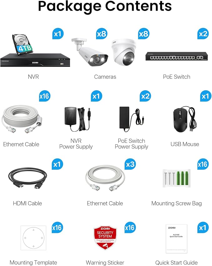 ZOSI 32CH 4K PoE Security Camera System, Face Person Vehicle Detection - Image 9