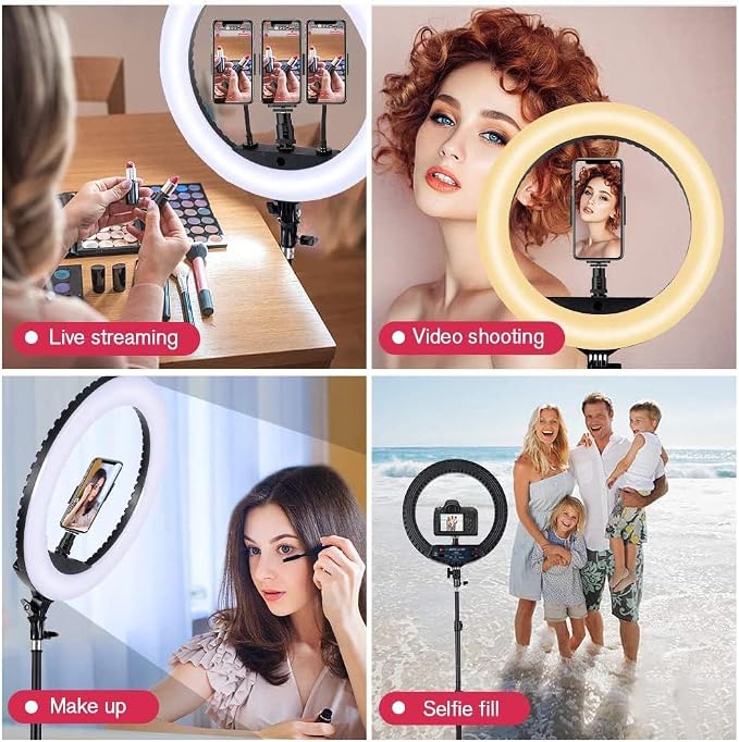18 inch LED Ring Light with Tripod Stand Dimmable Makeup Selfie Ring Light - Image 7