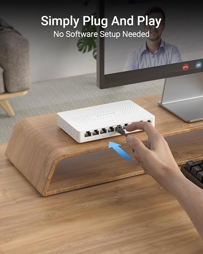 BrosTrend 2.5Gb Switch, 8 Port Network Switch 2.5 Gigabit, Unmanaged Ethernet - Image 5
