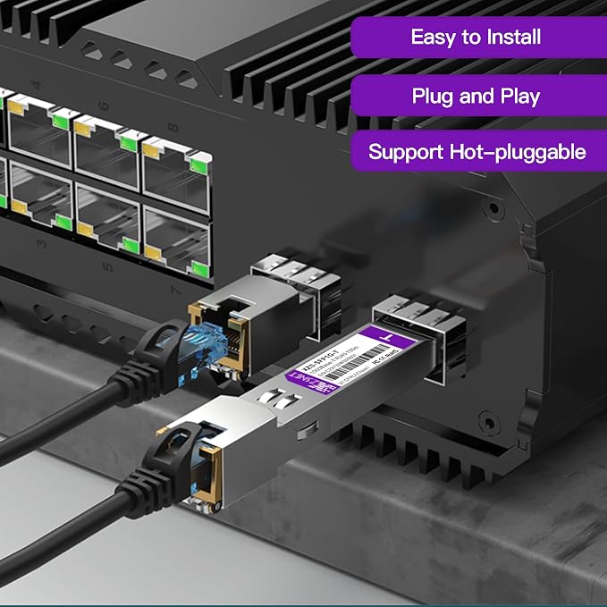 1000BASE-T SFP Transceiver, SFP to RJ45, 1.25G Copper SFP to Ethernet Module - Image 3