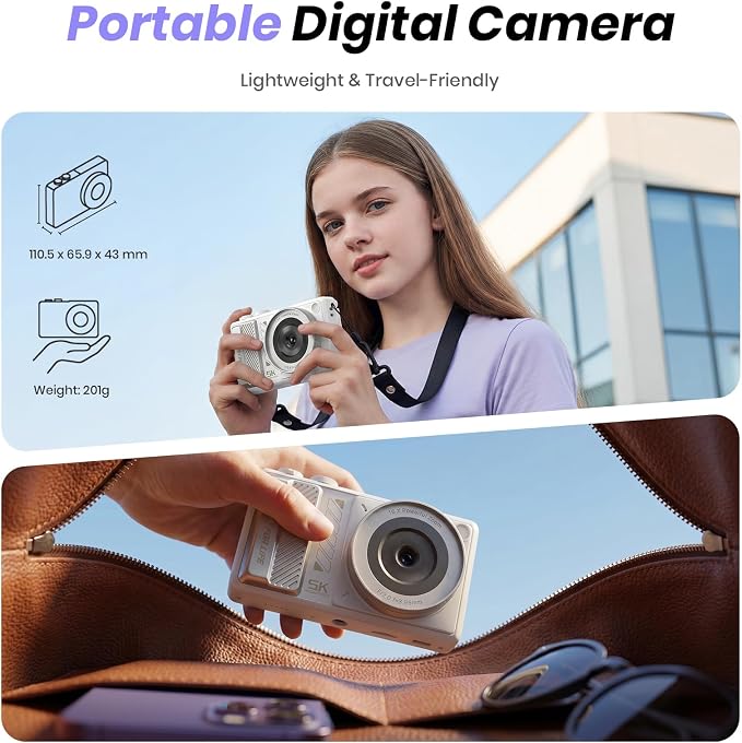 5K Digital Camera for Photography, 2026 Latest 80MP Autofocus WiFi Vlogging - Image 7