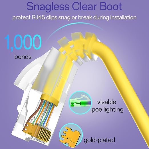 Cat6a Patch Cables 2ft Slim, Cat6 Ethernet Patch Cable Pure Copper, Flexible - Image 5