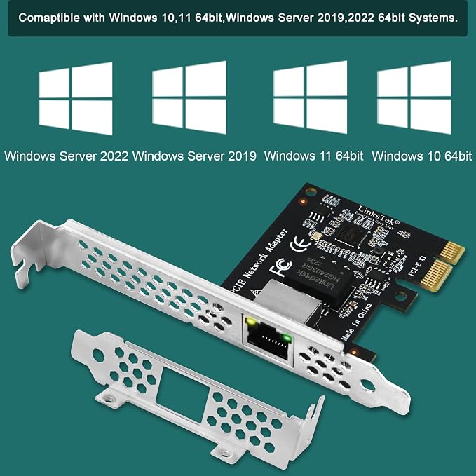 PCI Express X1 Interface to 2.5GbE RJ45 Ports Network Adapter - Image 5