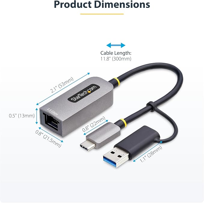 StarTech.com 2.5GbE USB-C to Ethernet Adapter - Image 6