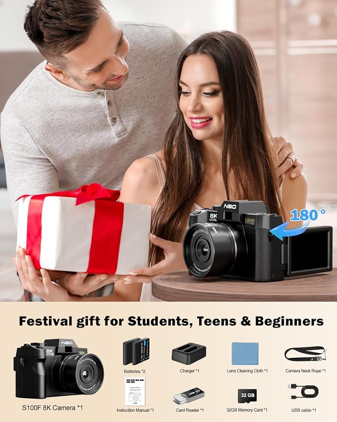 NBD 8K Digital Cameras for Photography, 64MP Camara Fotograficas, Travel - Image 9