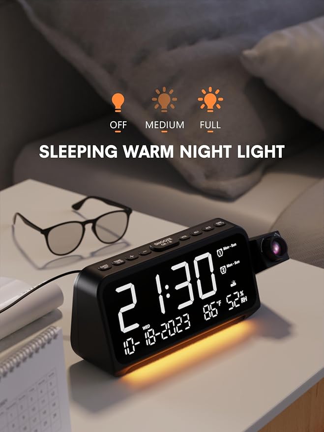 Mesqool Projection Alarm Clock for Bedroom, Digital Clock - Image 7