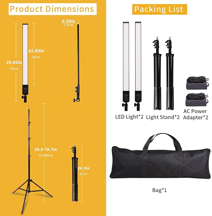 36w 3200K-5500K Dimmable LED Photography Light Adjustable Photography Studio - Image 3