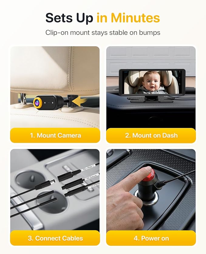 Luckview BM5 MAX Dual Baby Car Camera, 1080P HD - Image 8