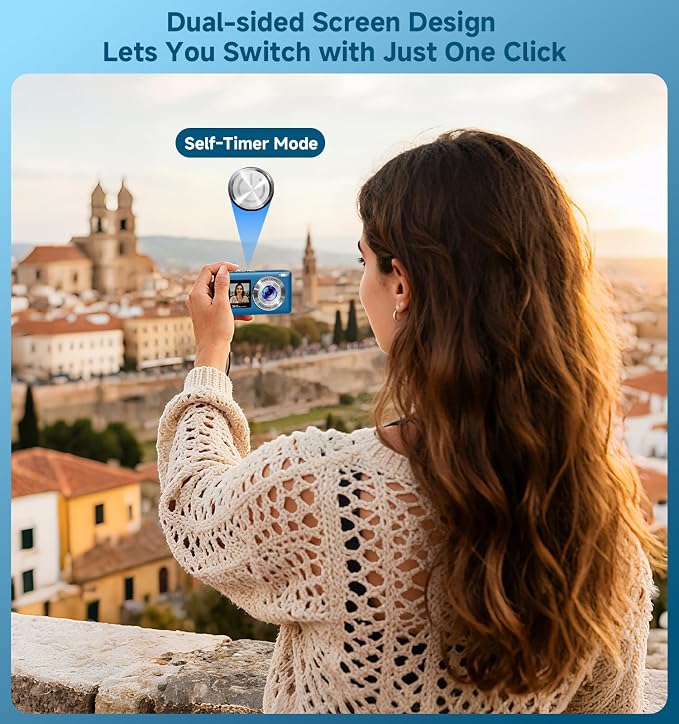 Digital Camera, 56MP Dual Screen Autofocus Vlogging Camera, 16X Zoom Point and - Image 8