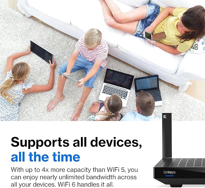Linksys AX2200 | Dual-Band Mesh WiFi 6 Router | 2.2 Speeds | Connect 15+ - Image 3