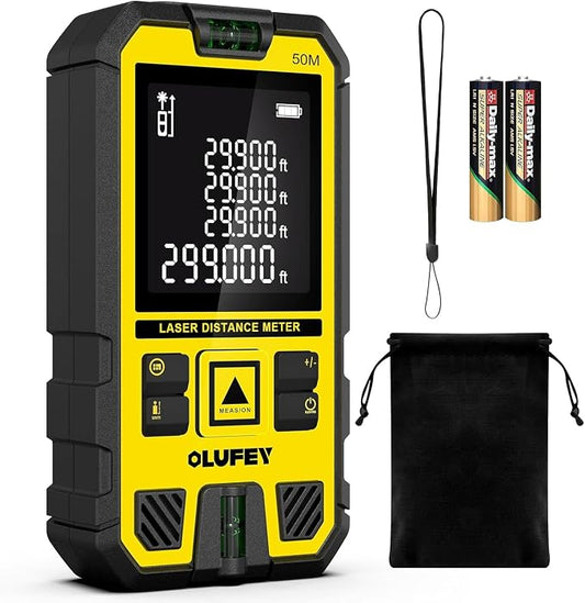 Laser Measure, Laser Distance Meter Device IP54 Portable Digital Measure Tool by Olufey
