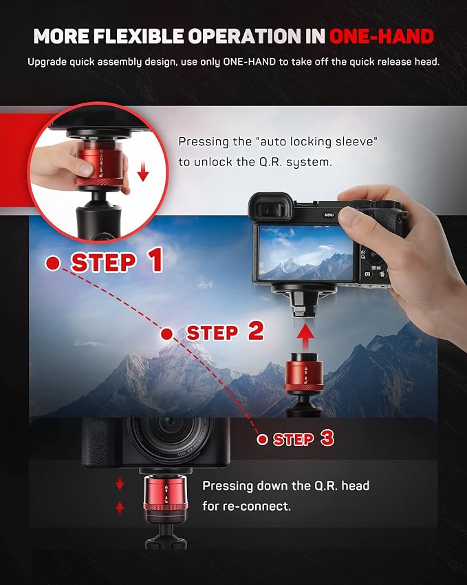 IFOOTAGE Monopod Base Cobra 3 Base, Aluminum Desktop Mini Tripod - Image 2