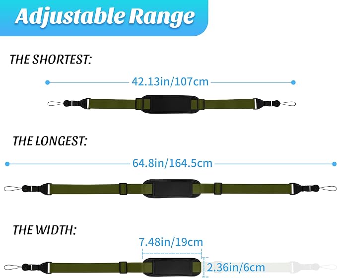 Padded iPad Binocular Camera Shoulder Strap, Nylon Neck Lanyard Strap - Image 2