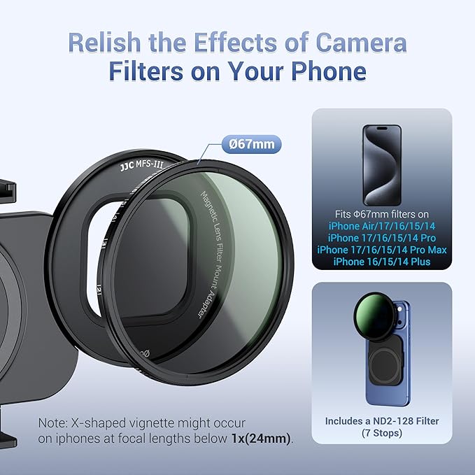 JJC 67mm ND Filter for iPhone, Magnetic Lens Filter Mount - Image 4