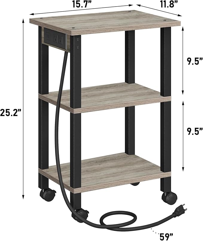 TUTOTAK 3 Tier Printer Stand, Rolling Printer Cart - Image 7