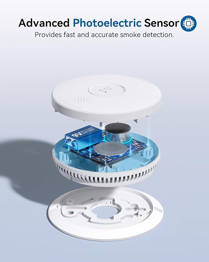 SITERWELL Smoke Detector, Hardwired Interconnected Smoke Detector, - Image 6