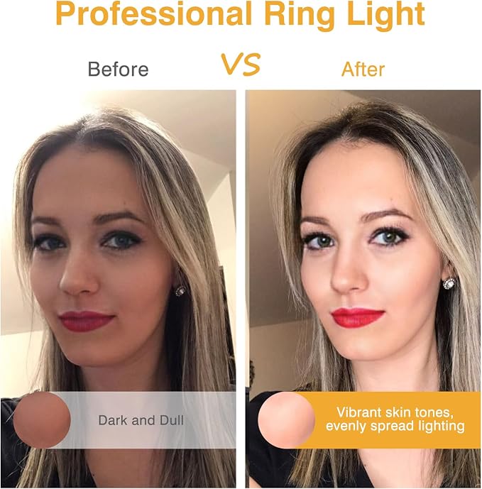 Clip on Ring Light, Kimwood Rechargeable 60 LED Selfie Ring Light - Image 2