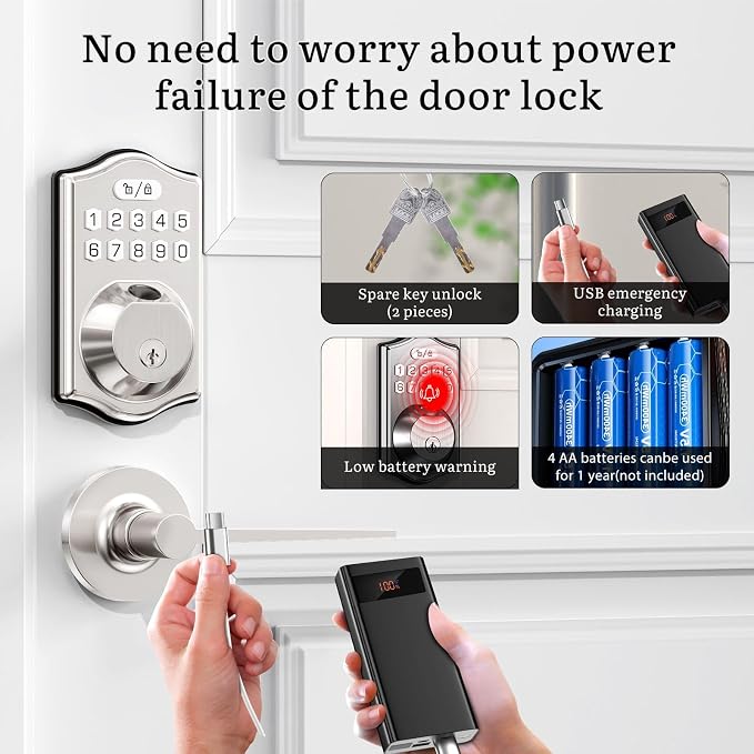 keyless Entry Door Lock deadbolt - Image 5