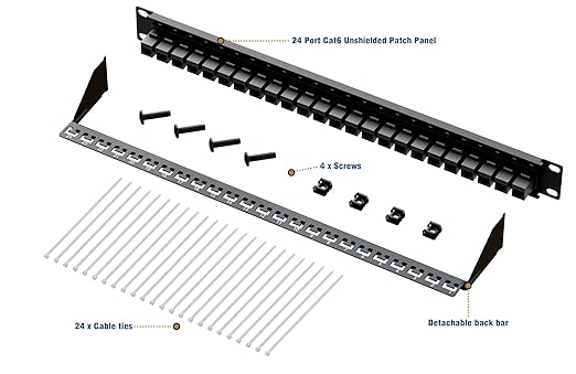 iwillink 10Gbps Patch Panel 24 Port, RJ45 Through Coupler Cat6 Patch Panel UTP - Image 4