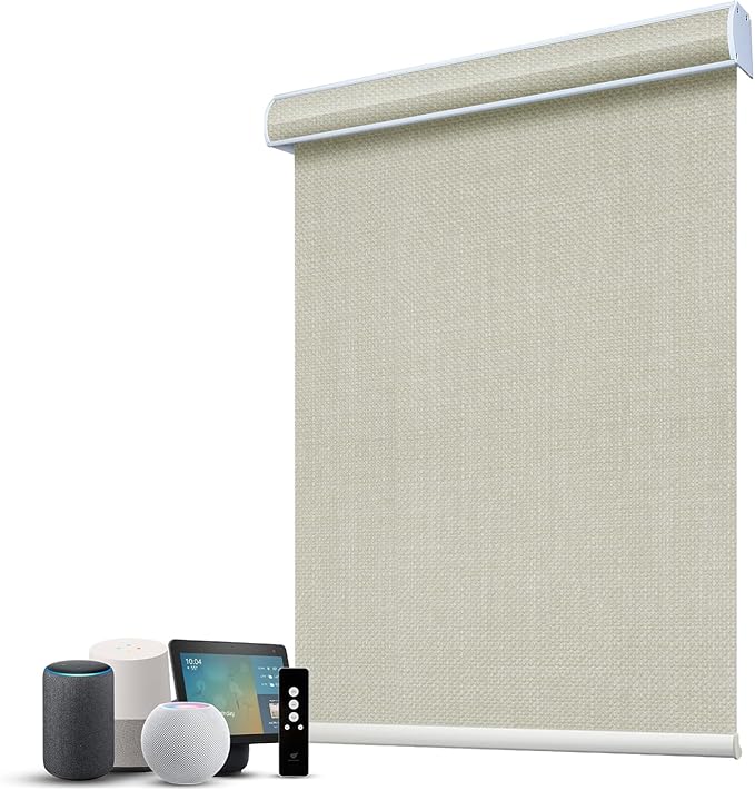 SmartWings Motorized 100% Blackout Shades Blinds, Custom Size, Cordless Window by SmartWings