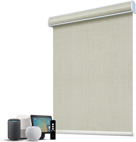 SmartWings Motorized 100% Blackout Shades Blinds, Custom Size, Cordless Window by SmartWings