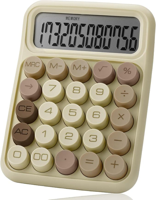 Mr. Pen- Mechanical Switch Calculator, 12 Digit Large LCD Display, Khaki Cream by MrPen