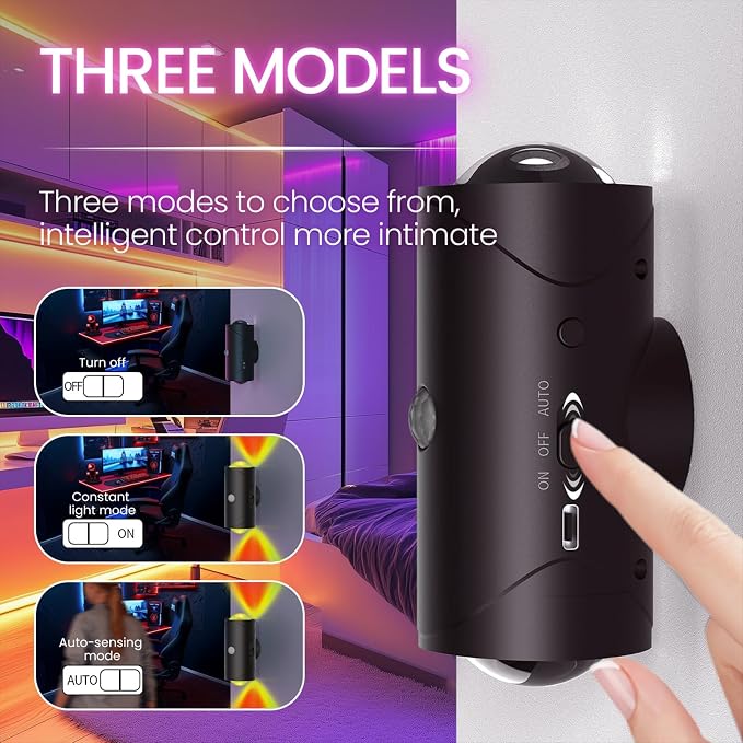 Motion Sensor Night Light Indoor, 1500mAh Rechargeable RGB Color Changing LED - Image 6