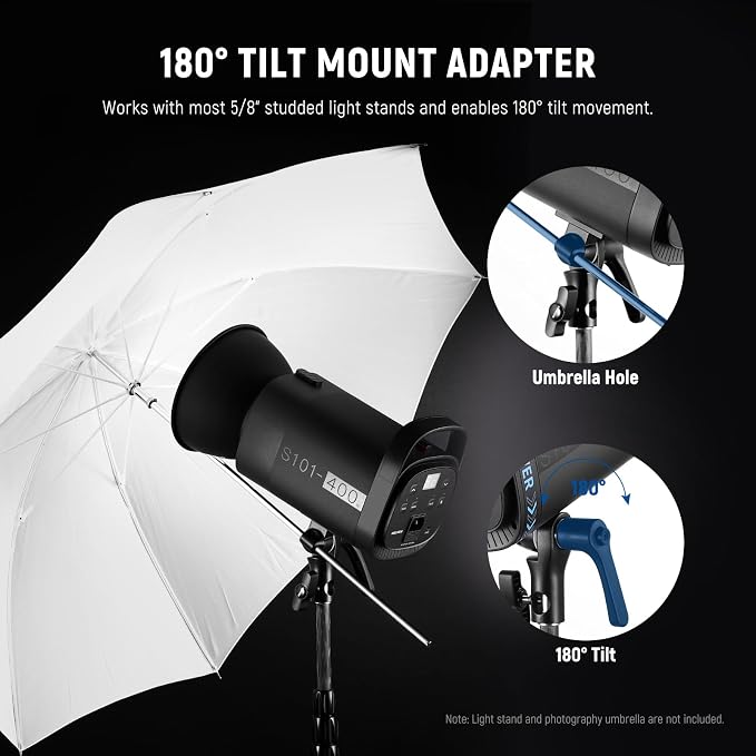 NEEWER 800Ws Studio Monolight Flash Light Kit, S101-400W 5600K Strobe Light - Image 6