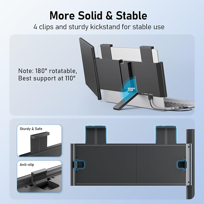 Laptop Screen Extender, Plug and Play Screen Portable Extended Monitor - Image 4