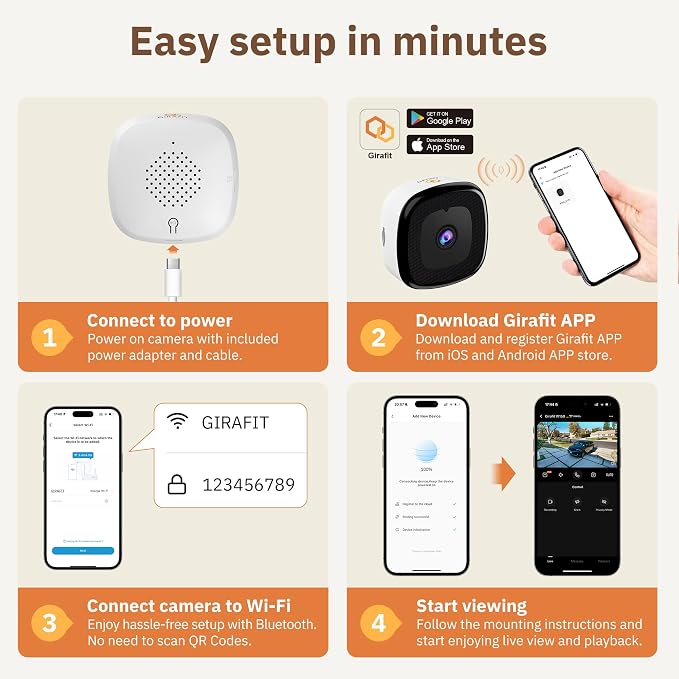 Girafit 2K Window Camera, 2.4GHz & 5GHz WiFi Indoor Cameras - Image 9