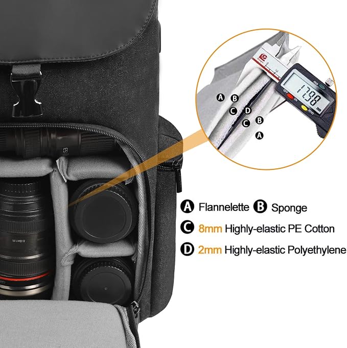 CADeN Camera Backpack Canvas Camera Bag - Image 3