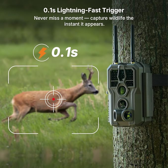 GardePro E8 2.0 WiFi Bluetooth Trail Camera, 4K Video & 64MP Photo, Dual - Image 5