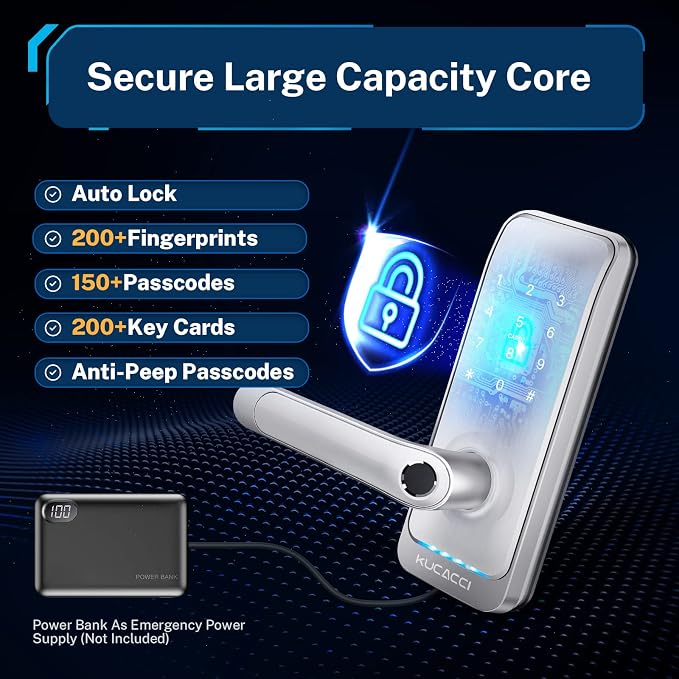 Keypad Smart Door Lock with Handle: Kucacci Keyless Entry Smart Lock - Image 6