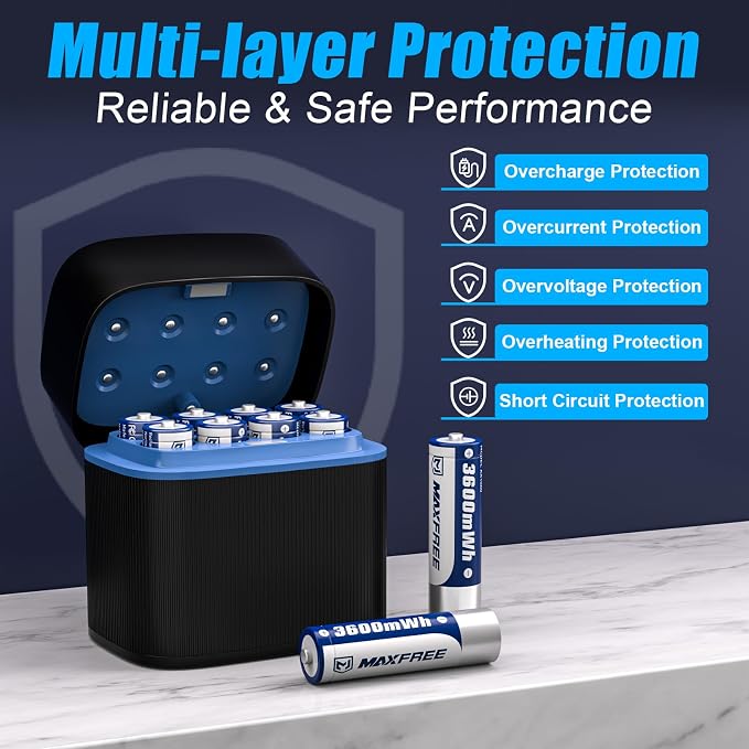 Maxfree Rechargeable AA Batteries Lithium - Image 8