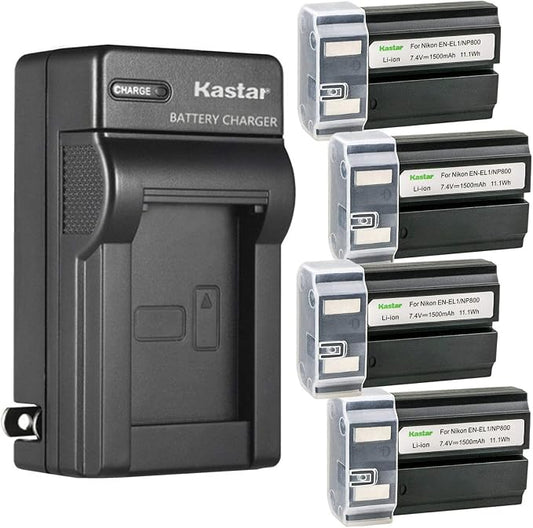 Kastar 4-Pack EN-EL1 Battery and AC Wall Charger Replacement by Kastar