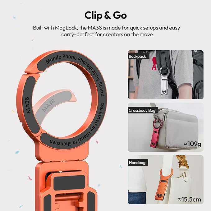 ULANZI Magnetic Phone Tripod for iPhone, MA38 Portable Phone Holder Mini Tripod - Image 7
