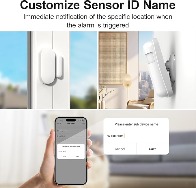 Wireless Home Security System, SOS Button, Door/Window Sensors, APP Insta Alert - Image 7