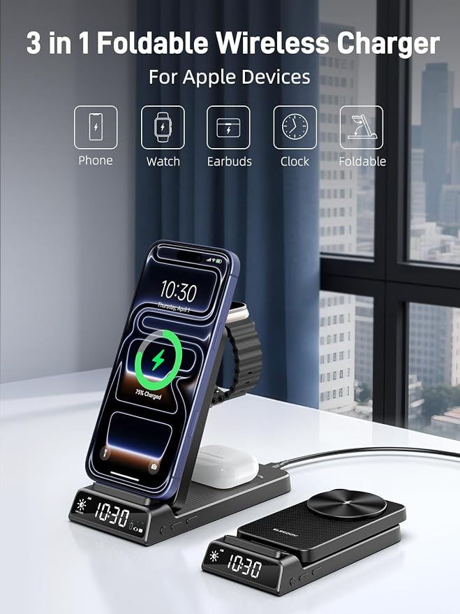 3 in 1 Charging Station for Apple, ELECDOV Magnetic Charger for iPhone - Image 3
