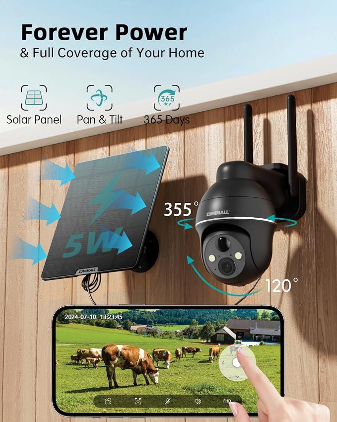 ZUMIMALL 4G LTE Cellular Security Cameras Wireless Outdoor, 2K No WiFi Cameras - Image 3