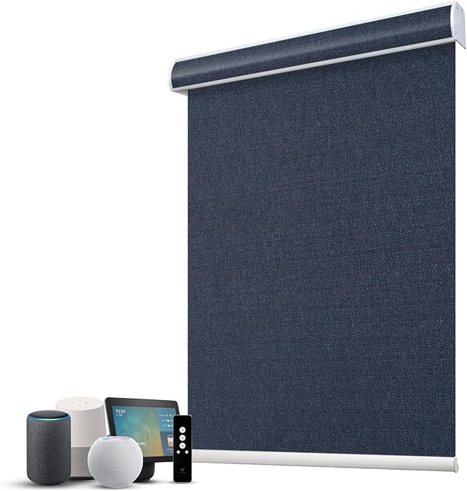 SmartWings Motorized 100% Blackout Shades Blinds, Custom Size, Cordless Window by SmartWings