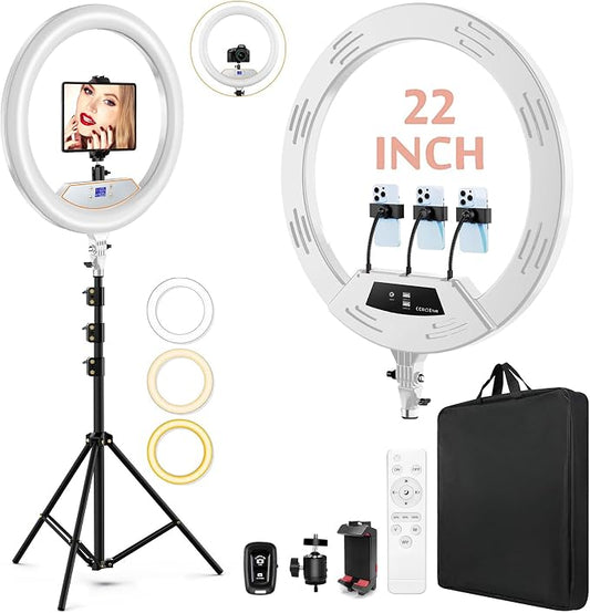 22"Ring Light with Stand, Ring Light Tripod by MACTREM