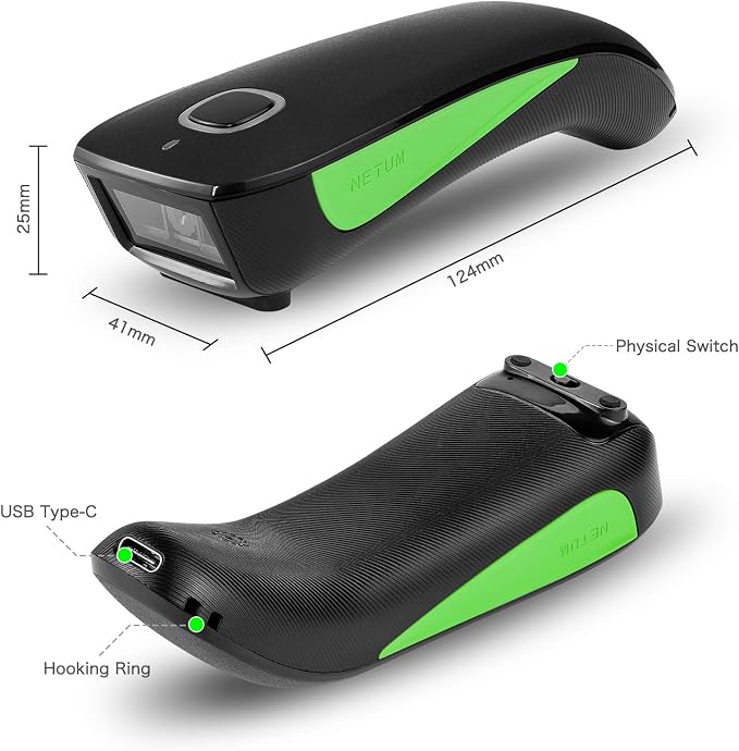 NETUM Mini Barcode Scanner Bluetooth Compatible, Small Portable USB Bar Code - Image 5