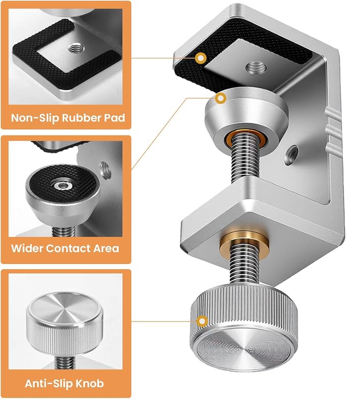 Heavy Duty C Clamp & Desk Clamp, Aluminum Alloy Table Mount - Image 5