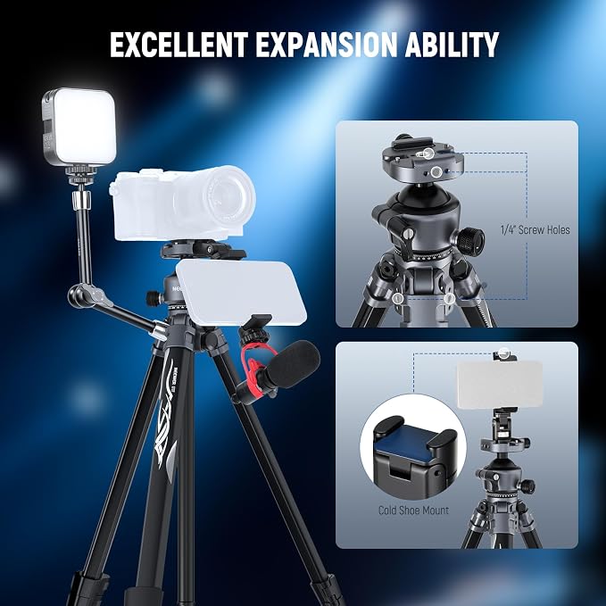 NEEWER LITETRIP LT07 61" Aluminum Travel Tripod - Image 5