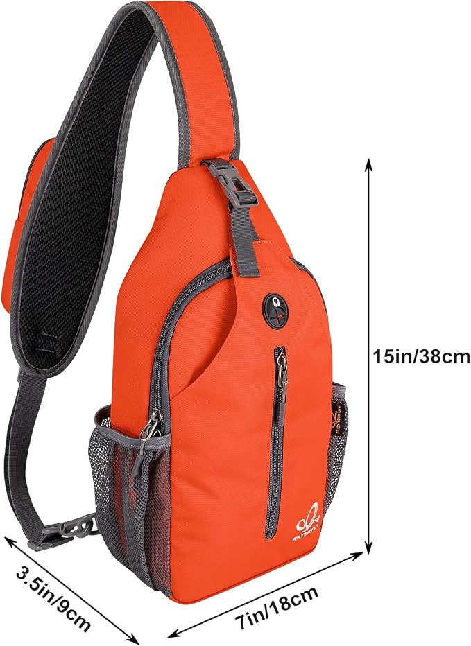 WATERFLY Crossbody Sling Backpack Sling Bag Travel Hiking Chest Bag Daypack - Image 2