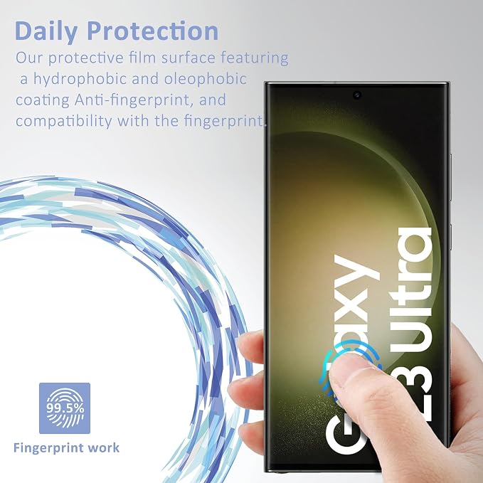 for Samsung Galaxy S23 Ultra Screen Protector, 3 Pack Tempered Glass - Image 2