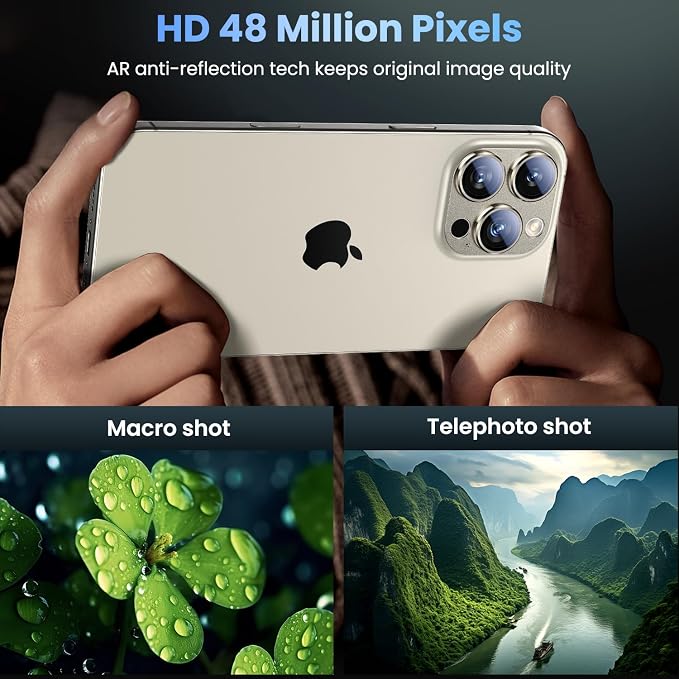 Uyiton Compatible with iPhone 16 Pro/iPhone 16 Pro Max Camera Lens Protector - Image 3